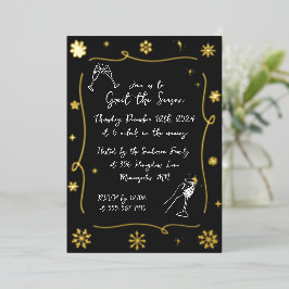 Grappige Kerstvakantie Winter Cocktail Party Folie Uitnodiging