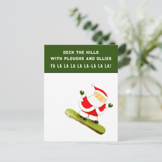 Grappige kerstvakantiesporten uitnodiging briefkaart (Staand voorkant)