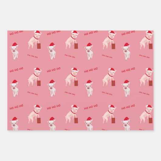 Grappige kerstvarkens inpakvellen inpakpapier vel (Voorkant)