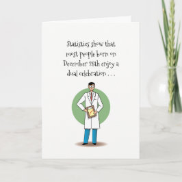 Grappige kerstverjaardag feestdagen kaart