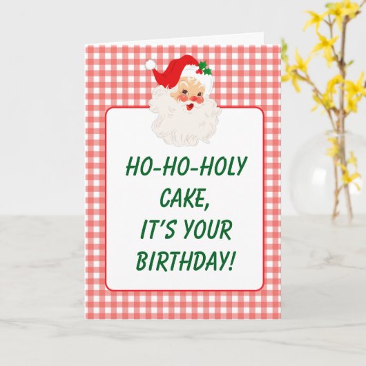 Grappige kerstverjaardag kaart (Gele Bloem)