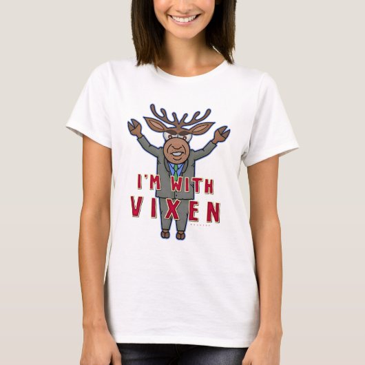 Grappige kerstverkiezing Ik ben met Vixen Reindeer T-shirt (Voorkant)
