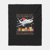Grappige Kerstverlichting Boom Kerstman Lelijk Vli Fleece Deken (Voorkant)