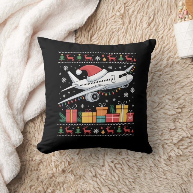 Grappige Kerstverlichting Boom Kerstman Lelijke Vl Kussen (Deken)