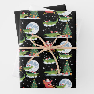 Grappige Kerstverlichting Boom Kerstman Ridder All Inpakpapier Vel