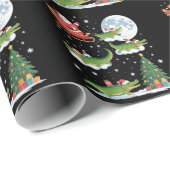 Grappige Kerstverlichting Boom Kerstman Riddt Alli Cadeaupapier (Rol Hoek)