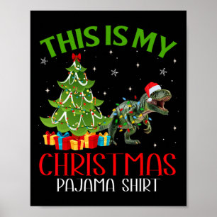 Grappige kerstverlichting Dit is mijn dinosaurus C Poster