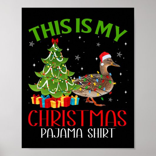 Grappige kerstverlichting Dit is mijn eend kerst Poster (Voorkant)