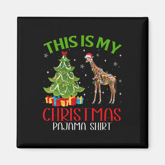 Grappige kerstverlichting Dit is mijn Giraffe kers Magneet (Voorkant)