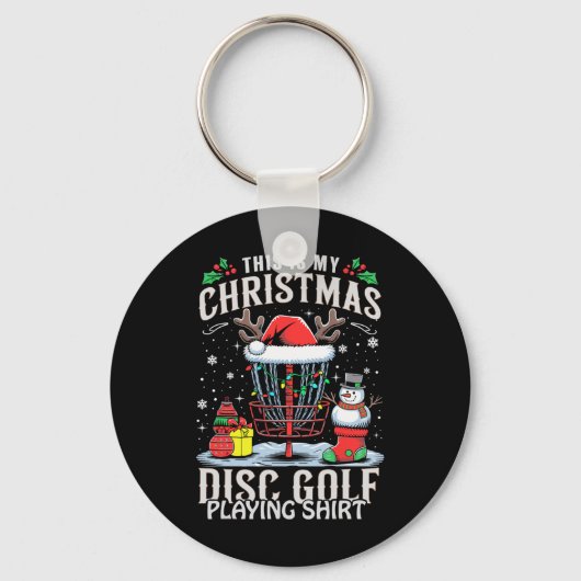 Grappige Kerstverlichting Dit Is Mijn Kerst Disc G Sleutelhanger (Voorkant)