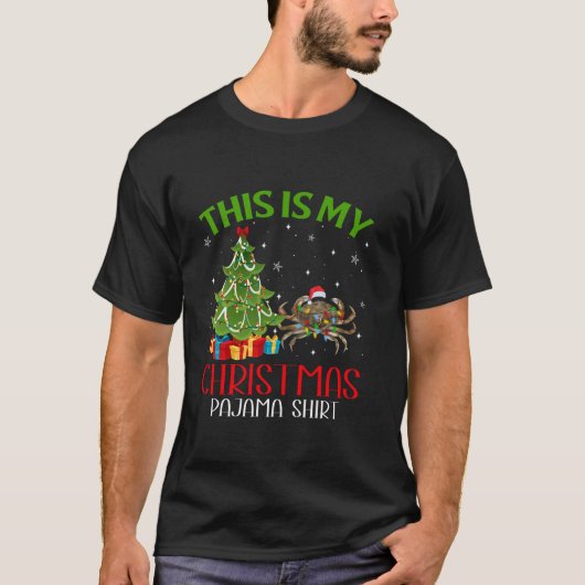 Grappige kerstverlichting Dit is mijn krab kerst T-shirt (Voorkant)