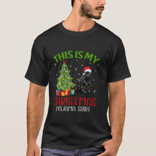 Grappige kerstverlichting Dit is mijn panterkerst T-shirt
