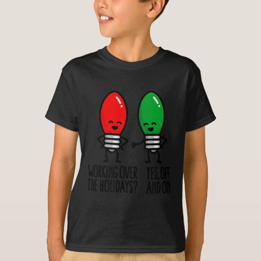 Grappige Kerstverlichting Grappen Werkend Tijdens T-shirt (Voorkant)
