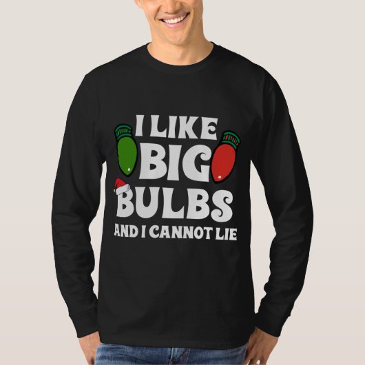 Grappige Kerstverlichting Ik hou van Grote Bollen  T-shirt (Voorkant)