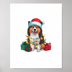 Grappige Kerstverlichting Kerstman Hoed Tamaskan H Poster