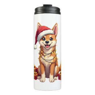 Grappige Kerstverlichting Kerstman Hoed Tamaskan H Thermosbeker