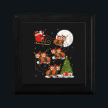 Grappige kerstverlichting kerstman rijden rode pan cadeaudoosje<br><div class="desc">Grappige kerstverlichting kerstman rijden rode panda kerst</div>