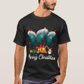 Grappige Kerstverlichting Kerstmis Pyjama Manatee  T-shirt (Voorkant)