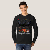 Grappige Kerstverlichting Kerstmis Pyjama Raven Di T-shirt (Voorkant volledig)