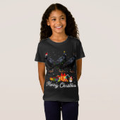 Grappige Kerstverlichting Kerstmis Pyjama Raven Di T-shirt (Voorkant volledig)