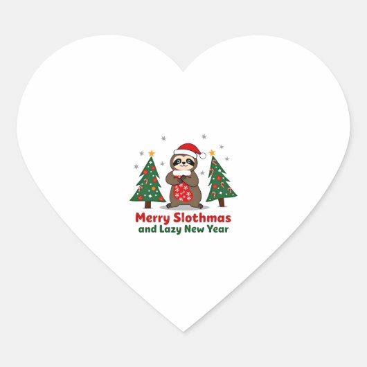 Grappige Kerstverlichting Kous Kerstman Hoed Luiaa Hart Sticker (Voorkant)