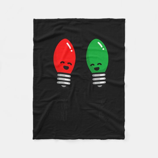 Grappige Kerstverlichting Pun Werken Tijdens Vakan Fleece Deken (Voorkant)