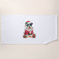 Grappige kerstverlichting Santa Border Terrier Dog
