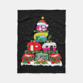 Grappige kerstverlichting Santa Camping RV Kerstbo Fleece Deken (Voorkant)