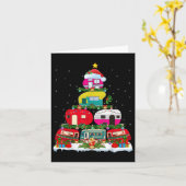 Grappige kerstverlichting Santa Camping RV Kerstbo Kaart (Gele Bloem)
