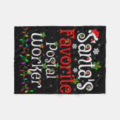 Grappige Kerstverlichting Santas Favoriete Stal We Fleece Deken (Voorkant (Horizontaal))