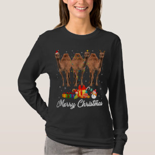 Grappige Kerstverlichting Xmas Pyjama Kameel Diere T-shirt