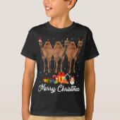 Grappige Kerstverlichting Xmas Pyjama Kameel Diere T-shirt (Voorkant)