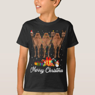Grappige Kerstverlichting Xmas Pyjama Kameel Diere T-shirt
