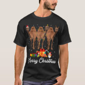 Grappige Kerstverlichting Xmas Pyjama Kameel Diere T-shirt (Voorkant)