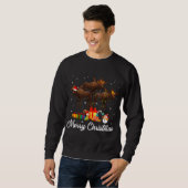 Grappige Kerstverlichting Xmas Pyjama Moose Dieren Trui (Voorkant volledig)