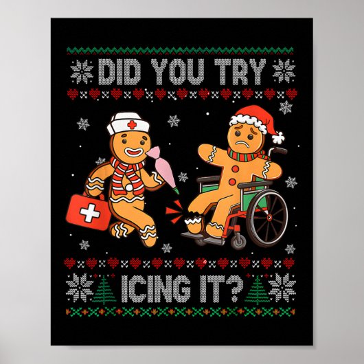 Grappige Kerstverpleegster Heb je geprobeerd het t Poster (Voorkant)