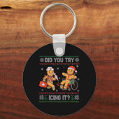 Grappige Kerstverpleegster Heb je geprobeerd het t Sleutelhanger (Voorkant)