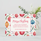 Grappige kerstversiering  feestdagenkaart (Staand voorkant)