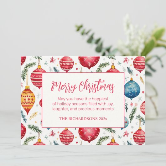 Grappige kerstversiering feestdagenkaart (Staand voorkant)