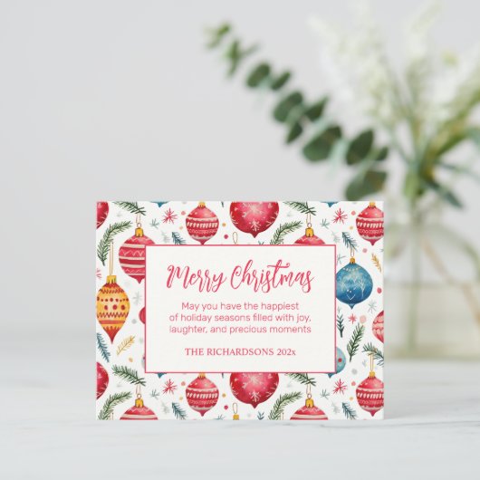 Grappige kerstversiering  feestdagenkaart (Staand voorkant)