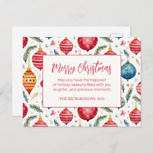 Grappige kerstversiering feestdagenkaart (Voorkant / Achterkant)