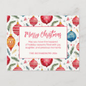 Grappige kerstversiering feestdagenkaart (Voorkant)