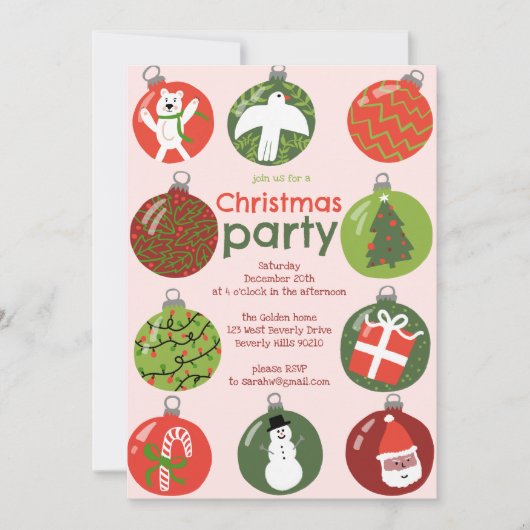 Grappige kerstversiering Holiday Party Custom Kaart (Voorkant)