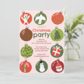 Grappige kerstversiering Holiday Party Custom Kaart (Staand voorkant)