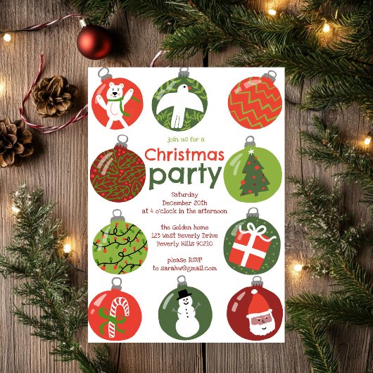 Grappige kerstversiering Holiday Party Custom Kaart