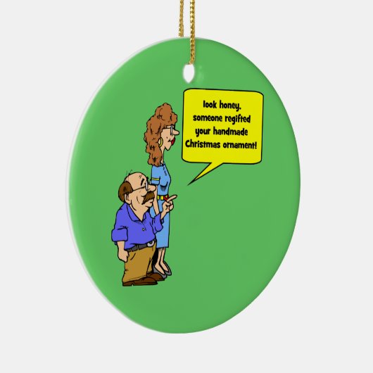 grappige kerstversiering keramisch ornament (Rechts)