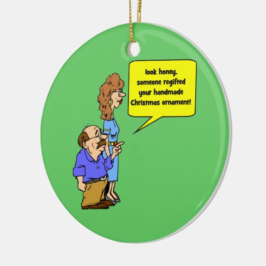 grappige kerstversiering keramisch ornament (Links)