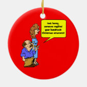 grappige kerstversiering keramisch ornament (Achterkant)