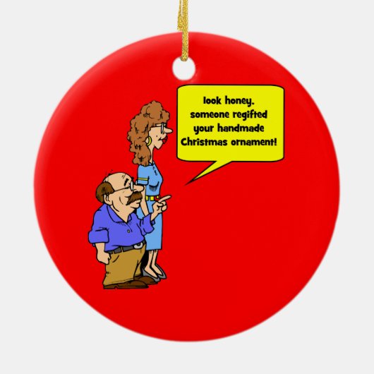 grappige kerstversiering keramisch ornament (Achterkant)