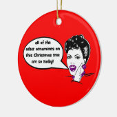 grappige kerstversiering keramisch ornament (Links)